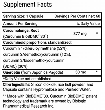 Curcumitol-Q Supplement Facts