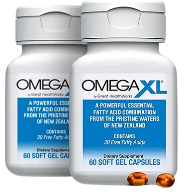 60 Soft Get Capsules of Omega XL supplement overview.