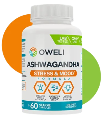 Oweli Ashwagandha stress & mood supplement optimizes stress response.